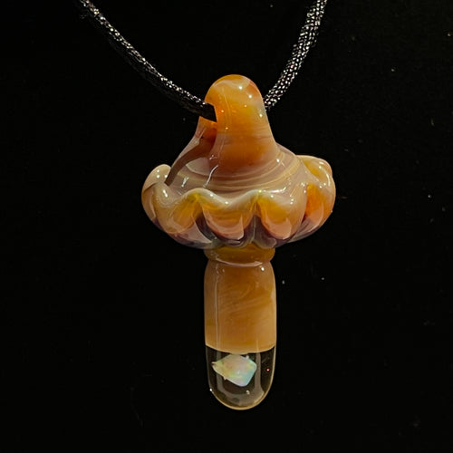 Zorak Glass - Mushroom Pendant w/ Opal