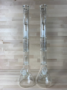 Envy - 50x5 25" Triple Showerhead Beaker Clear (Black or Silver Label)
