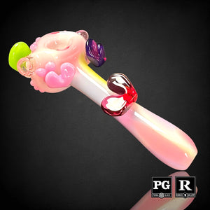 Bambi Glass - Cotton Candy w/ Hearts Spoon (Multiple Styles)