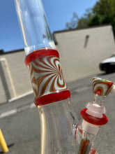 27 Glass Worked Beaker Red w/ Bowties